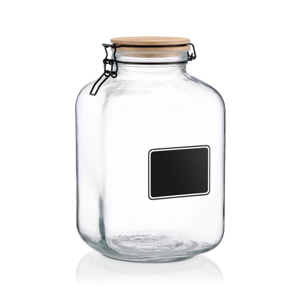 0221299.jpg XM - GLASS JAR WITH WOODEN LID 5 LT - Image 1