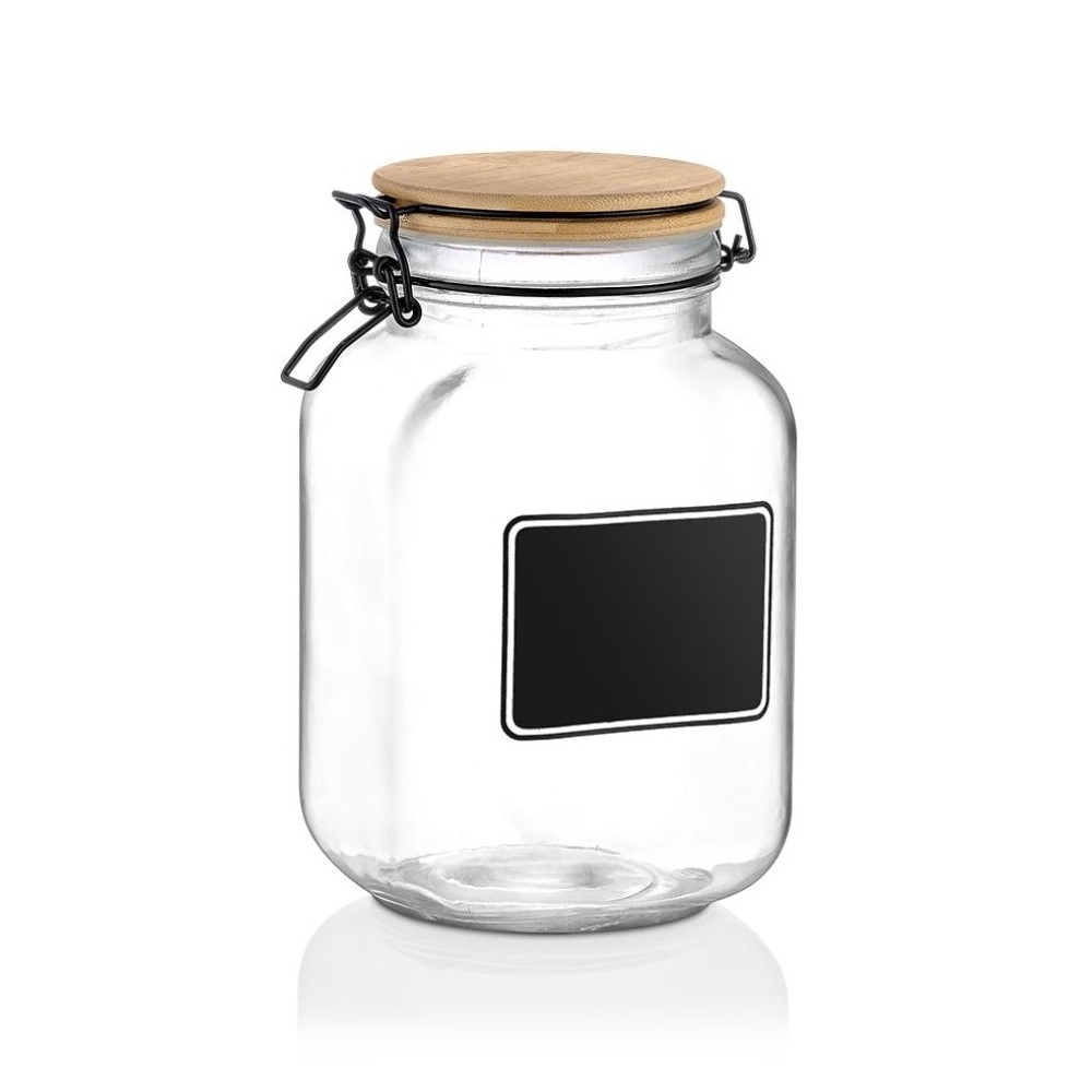 0221301.jpg XM - GLASS JAR WITH WOODEN LID 2 LT - Image 1