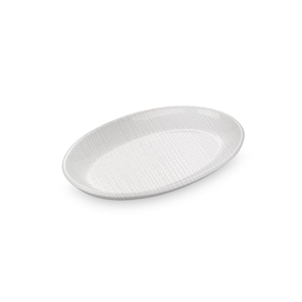12-403.jpg BNOV - OVAL MELAMINE PLATTER WHITE 43 x 28 x 3.5 CM - Image 1