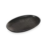BNOV - OVAL MELAMINE PLATTER BLACK 60.8 x 39 x 3.5 CM
