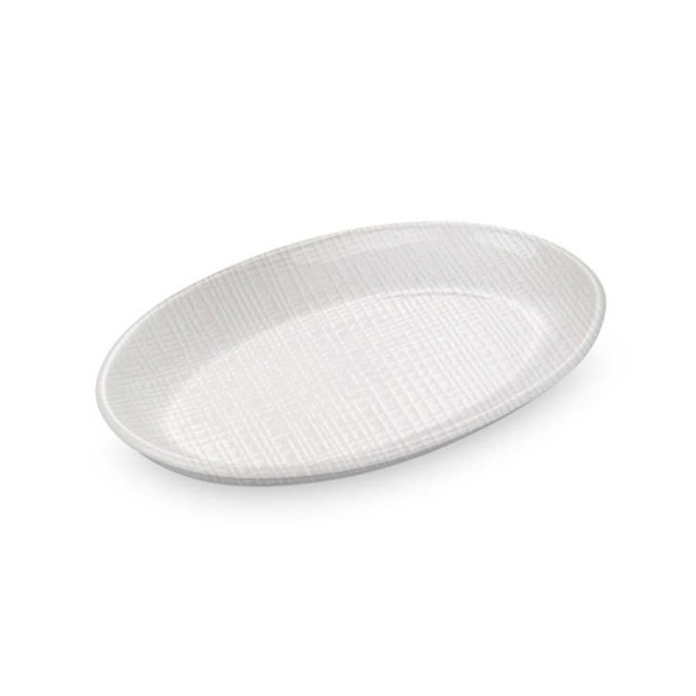 12-409.jpg BNOV - OVAL MELAMINE PLATTER WHITE 60.8 x 39 x 3.5 CM - Image 1