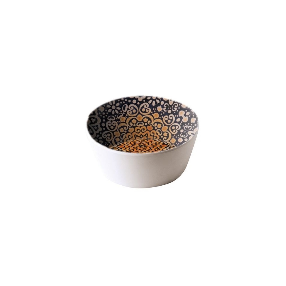 12-427.jpg BNOV - PATTERN MELAMINE BOWL ORANGE/DARK BLUE 14.8 x 6.5 CM - Image 1