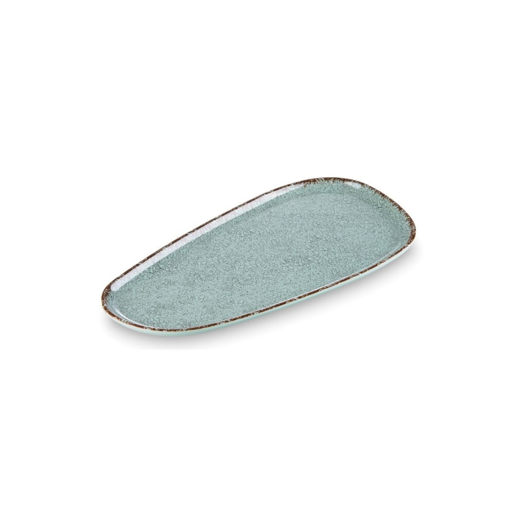 12-453.jpg BNOV - TURQUOISE IRREGULAR MELAMINE PLATTER 27 x 15 x 2 CM - Image 1