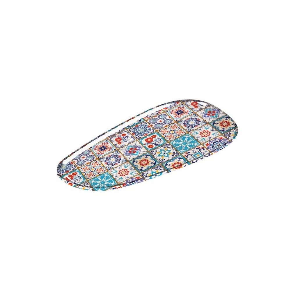 12-454.jpg BNOV - MULTI-COLOUR SHAPES IRREGULAR MELAMINE PLATTER 27 x 15 x 2 CM - Image 1