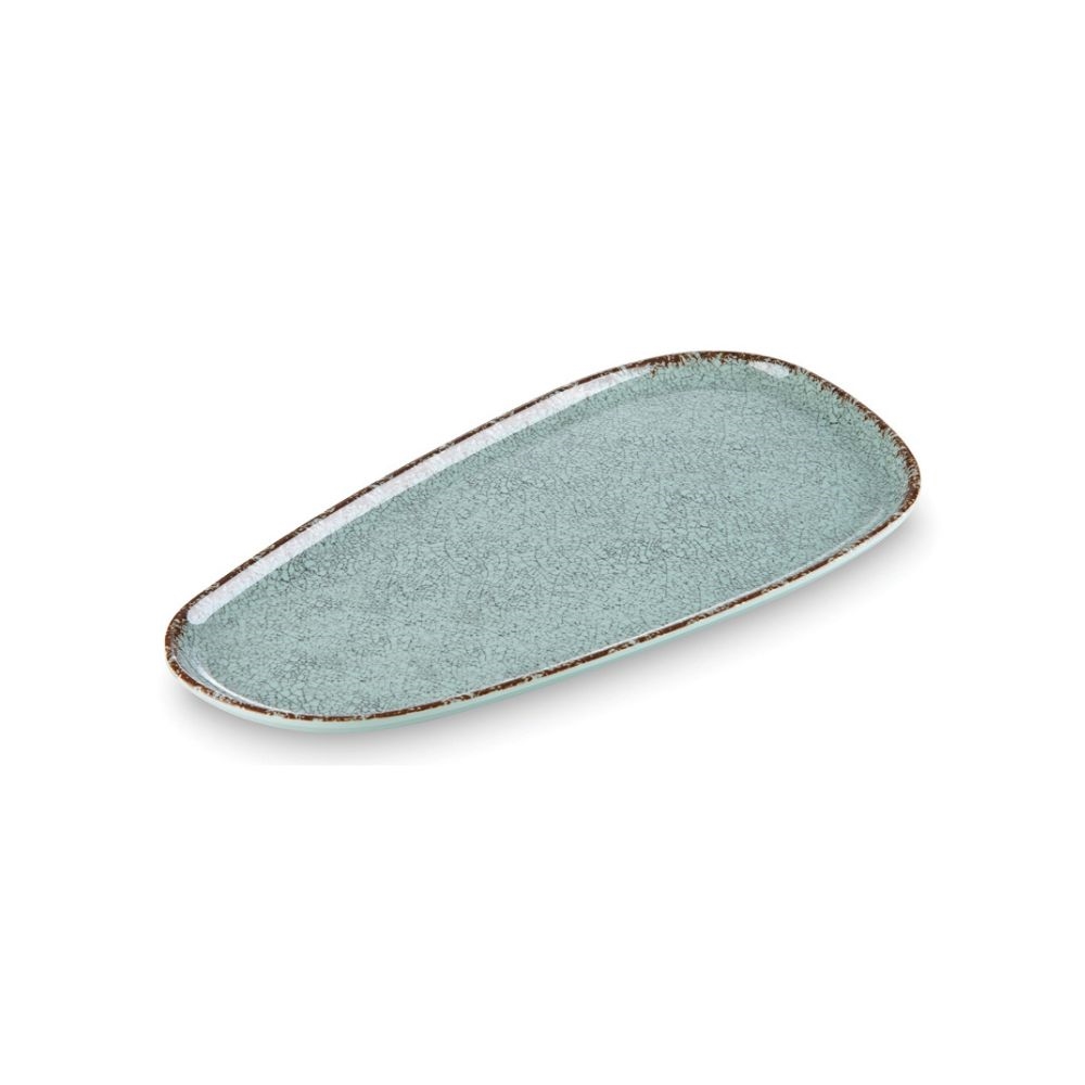 12-455.jpg BNOV - TURQUOISE IRREGULAR MELAMINE PLATTER 37.5 x 20 x 2 CM - Image 1