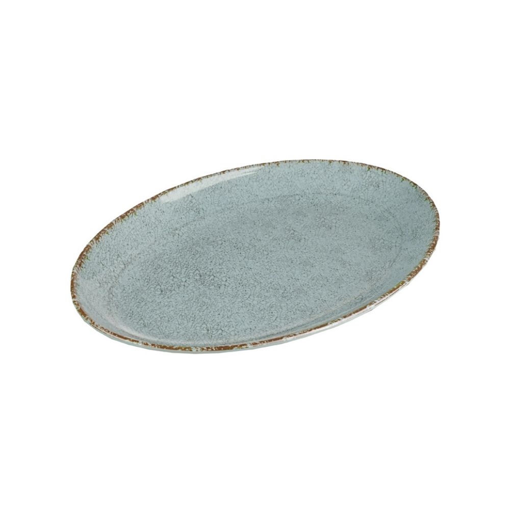 12-460.jpg BNOV - TURQUOISE OVAL MELAMINE PLATTER 43 x 27.8 x 3.5 CM - Image 1