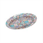 BNOV - MULTI-COLOUR SHAPES OVAL MELAMINE PLATTER 43 x 27.8 x 3.5 CM