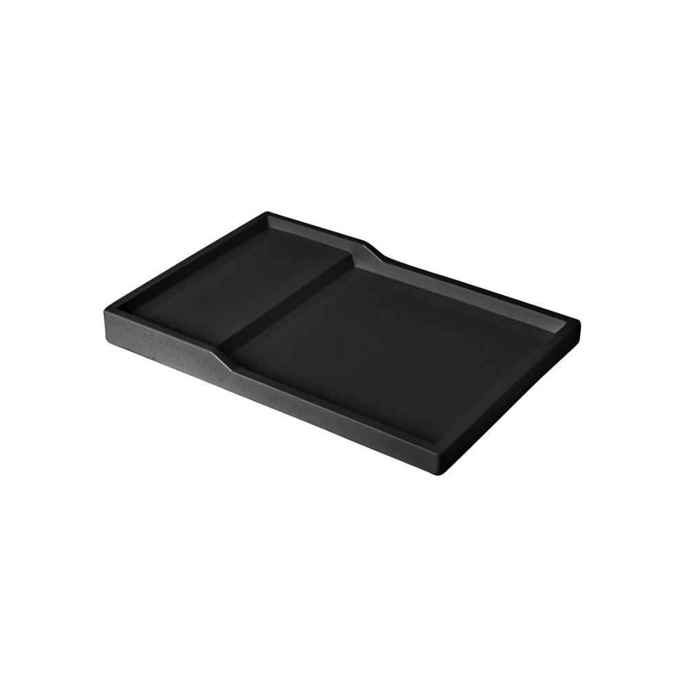 12-475.jpg BNOV - BREAKFAST MELAMINE TRAY WITH STEP BLACK 33 x 22 x 3 CM - Image 1