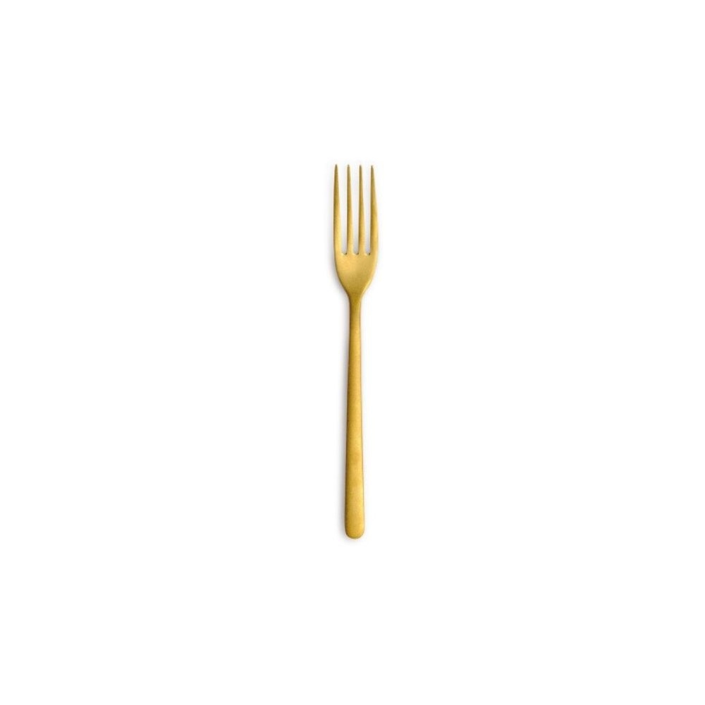 1258.jpg COMAS - CANADA PVD VINTAGE GOLD 18/0 4 MM CAKE FORK SET OF 12 - Image 1