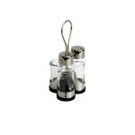 MAK - CONDIMENT GLASS SET SALT/PEPPER/TOOTHPICKS