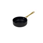HIT - SERVING PAN BLACK WITH SINGLE GOLDEN HANDLE 11 x 3.5 CM