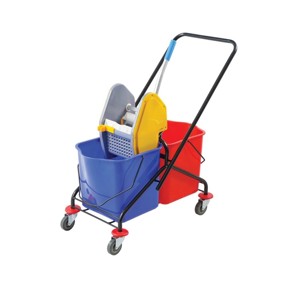 03-023.jpg NOV - TROLLEY CLEANING BUCKET DOUBLE WITH WRINGER 25 L - Image 1