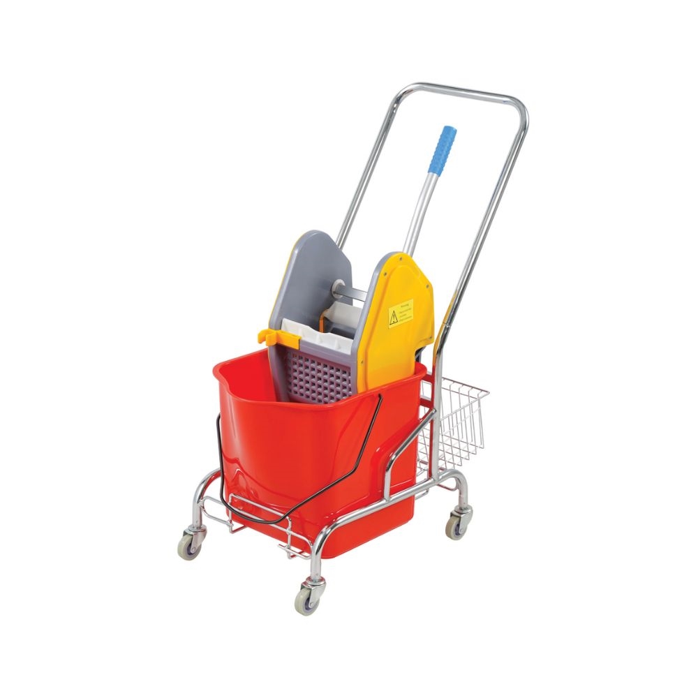 03-024.jpg NOV - TROLLEY CLEANING BUCKET SINGLE WITH WRINGER 25 L - Image 1