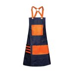 NOV - PROFESSIONAL BAR APRON COTTON BLUE JEAN COLOUR WITH ORANGE COLOUR  DETAILS