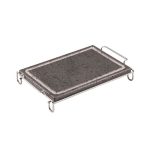 ILSA - INVITO RECTANGULAR VOLCANIC COOKING STONE WITH STEEL RACK 30 x 20 CM