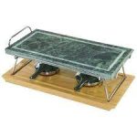 ILSA - GRILLING STONE 23 x 37 CM WITH 18/10 ST/ST SUPPORT AND DARK W/TRAY 24 x 45 CM
