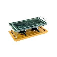 03640000PPV.jpg ILSA - GRILL STONE 19 x 37 CM WITH 18/10 ST/ST SUPPORT AND W/TRAY SET OF 5 PCS - Image 1
