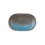 ID FINE - DELTA GREY/BLUE PORCELAIN OVAL PLATTER 23 x 15 CM