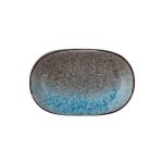 ID FINE - DELTA GREY/BLUE PORCELAIN OVAL PLATTER 28 x 18 CM