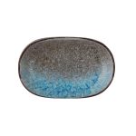 ID FINE - DELTA GREY/BLUE PORCELAIN OVAL PLATTER 33 x 21 CM