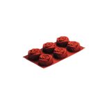 NOV - SILICONE BAKING MOLD ROSES 6 x 115 ML 30 x 17.5 x 3.2 CM