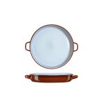COK - FUENTE BROWN/BLUE ENAMEL ROUND TRAY 36 CM