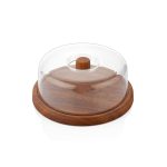 COK - CAKE TRAY WITH CLEAR TOP MELAMINE WOODEN BASE 31 CM
