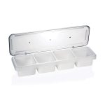 WAS - CONDIMENT HOLDER 4 COMPARTMENTS WHITE 47 x 14 x 7 CM