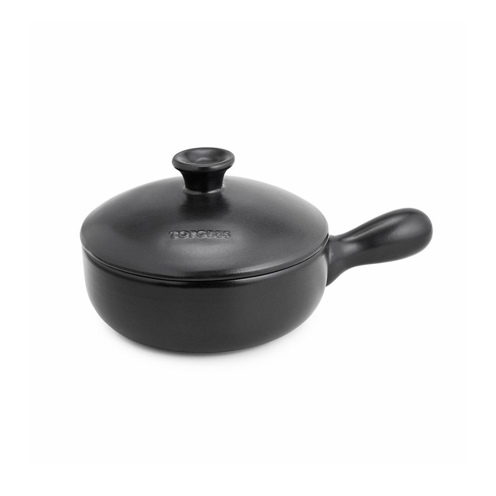 172INDANT.172.A.jpg TOPGRES - INDUCTION CERAMIC STONEWARE PAN WITH HANDLE AND LID / ⌀23 x 34 x 9 CM - 2 L / ANTHRACITE - Image 1