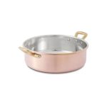 ARTIGIANA - COPPER SHALLOW SAUCEPAN 24 CM H: 8 CM / 3.6 LT