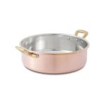 ARTIGIANA - COPPER SHALLOW SAUCEPAN 28 CM H: 9.5 CM / 5.8 LT
