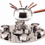 ARTAME - FONDUE SET OF 6 18/10 ST/ST WITH WOODEN HANDLE 15 x 22 CM / 1.75 L