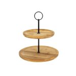 HIT - 2 TIER BAMBOO SERVING TRAY Ø21.5 - 16.5 CM