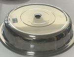 PLATE COVER/DOME WITH HOLE STACKABLE ST/ST ⌀30 x 5.7 CM