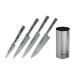 SAMURA - BAMBOO KNIFE BLOCK SET WITH 4 KNIVES 59 HRC SBA-05