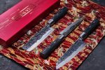 SAMURA - BLACKSMITH SET OF 3 KITCHEN KNIVES - UTILITY/NAKIRI/SANTOKU SBL-0220 - Image 4