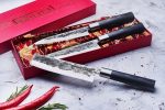 SAMURA - BLACKSMITH SET OF 3 KITCHEN KNIVES - UTILITY/NAKIRI/SANTOKU SBL-0220 - Image 5
