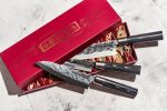 SAMURA - BLACKSMITH SET OF 3 KITCHEN KNIVES - UTILITY/NAKIRI/SANTOKU SBL-0220 - Image 8