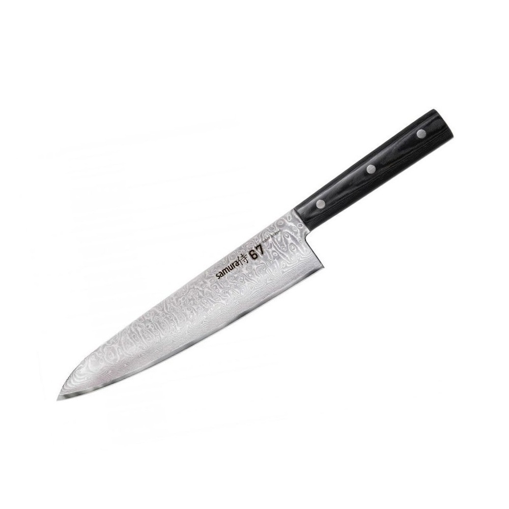 4751029322456.jpg SAMURA - DAMASCUS 67 CHEFS KNIFE 21 CM 61 HRC SD67-0085M - Image 1