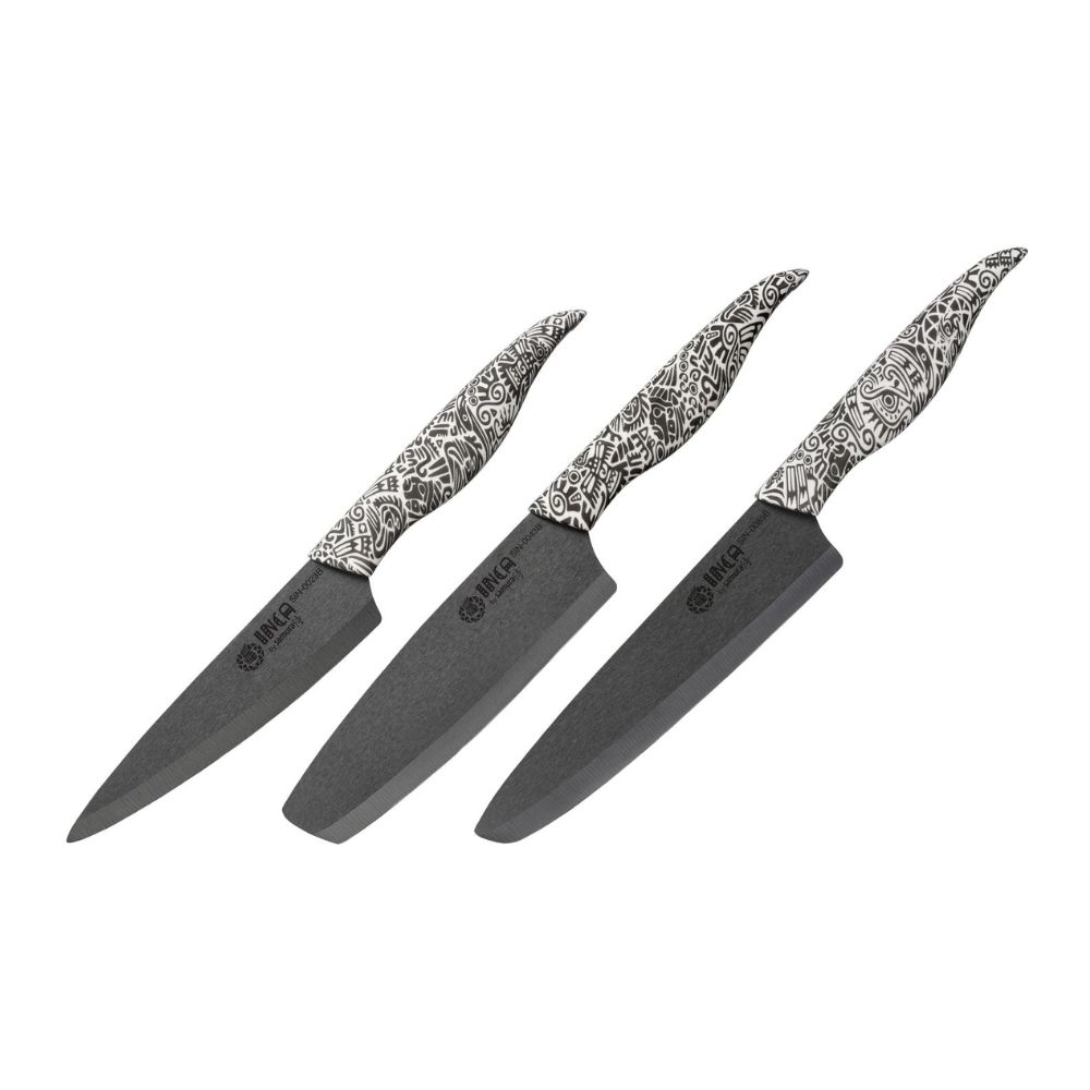 4751029323286.jpg SAMURA - INCA BLACK ZIRCONIA CERAMIC SET OF 3 KNIVES SIN-0220B - Image 1