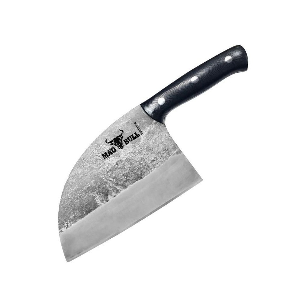 4751029323903.jpg SAMURA - BLACK HANDLE CLEAVER MAD BULL 18 CM 59 HRC SMB-0040B - Image 1