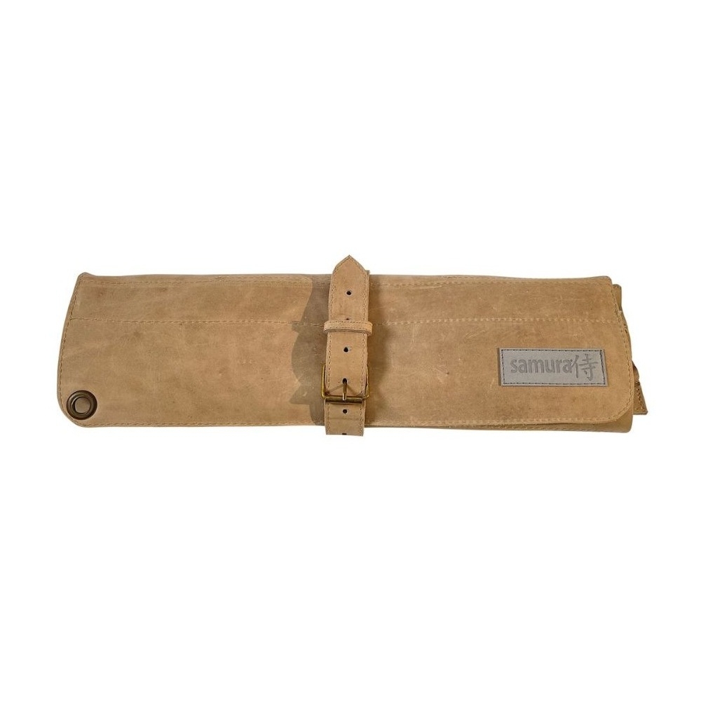 4751029324283.jpg SAMURA - CHEF ROLLS NATURAL LEATHER BEIGE 7 PLACES 44 x 13 x 12 CM SCR-BG - Image 1