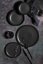 *DISCONTINUED - PEARL - OF CAPRI-RICE PLATE 19 CM BLACK - Image 2