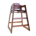 TC - WOODEN HIGH CHAIR WALNUT 51 x 51 x 73.5 CM