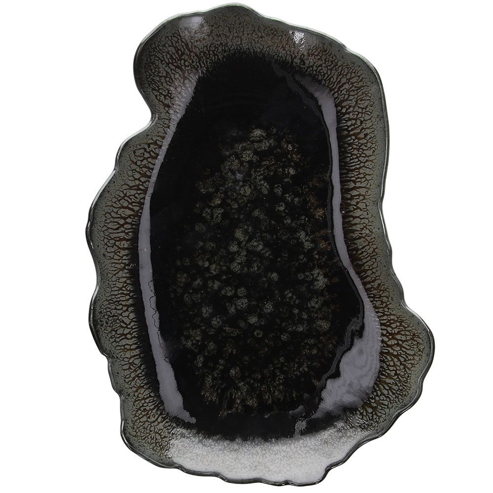 8056444451061.jpg TOGNANA - REEF VERTIGO BLACK OVAL PLATE 30 x 20 CM RY020305962 - Image 1