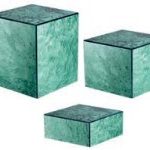 GB - SET OF 3 FOREST GREEN TARTARUGA ACRYLIC CUBES 20 x 8 - 20 x 16 - 20 x 24 CM