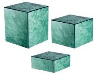 ACB01-20-TE.jpg GB - SET OF 3 FOREST GREEN TARTARUGA ACRYLIC CUBES 20 x 8 - 20 x 16 - 20 x 24 CM - Image 1