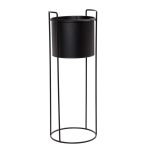 ESPIEL - CHAMPAGNE STAND WITH POT METAL BLACK 28 CM H: 76 CM
