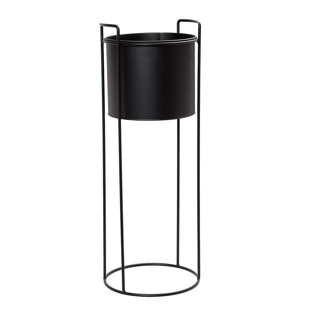 AST810.jpg ESPIEL - CHAMPAGNE STAND WITH POT METAL BLACK 28 CM H: 76 CM - Image 1