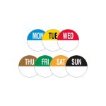 NCCO - COMPLETE DAYDOT SET 1 WEEK - 19 MM ROUND LABELS x 1000 - Image 2
